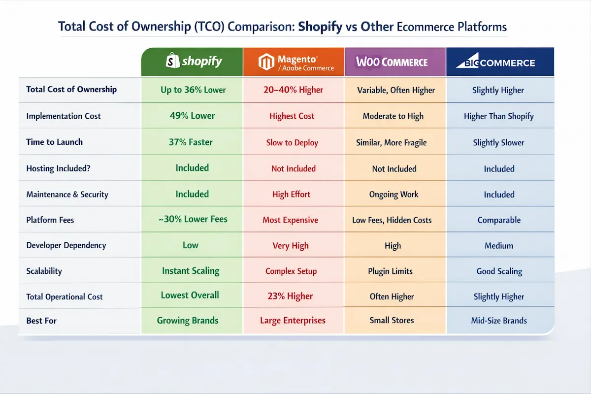 Totale Eigendomskosten (TCO): Waarom Shopify Structureel Beter Scoort
